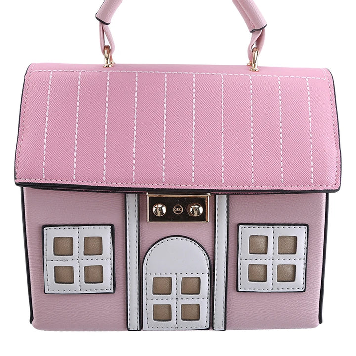 Cute House Shaped Handbag Pastel Kitten