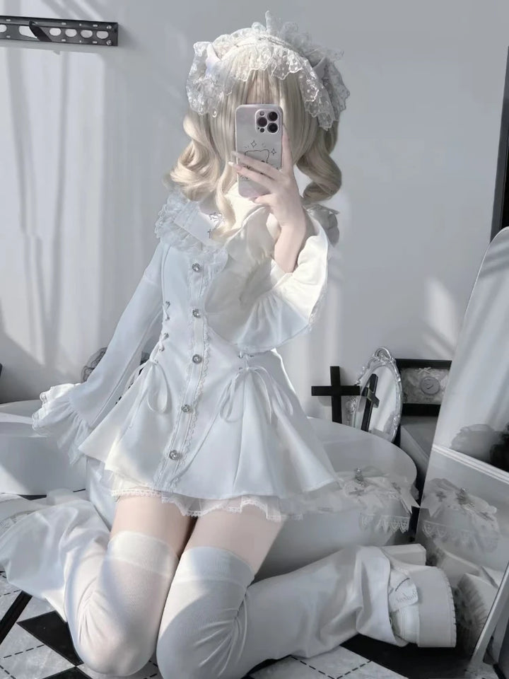 Cute Lolita Slim Dress Pastel Kitten