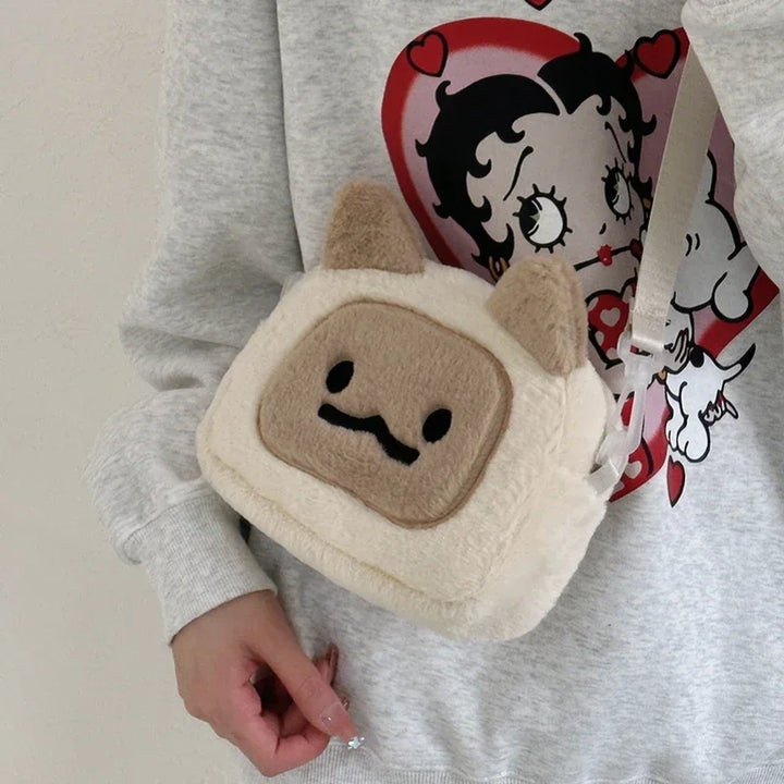 Kawaii Plush Cat Shoulder Bag Pastel Kitten