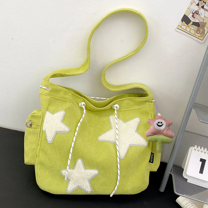 Cute Star Courduroy Bag Pastel Kitten