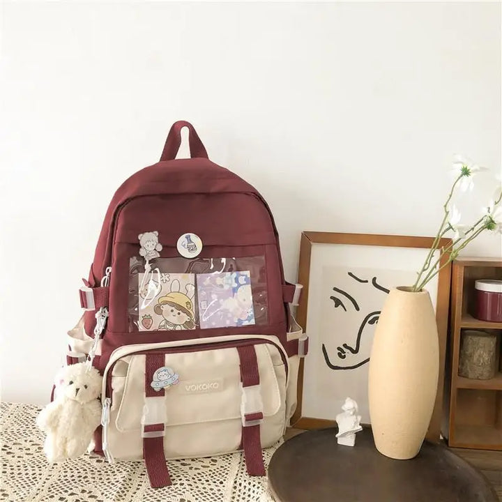 Kawaii Waterproof Laptop Backpack Pastel Kitten