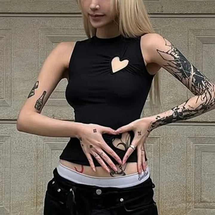 Cute Casual Sleeveless T-Shirt Pastel Kitten