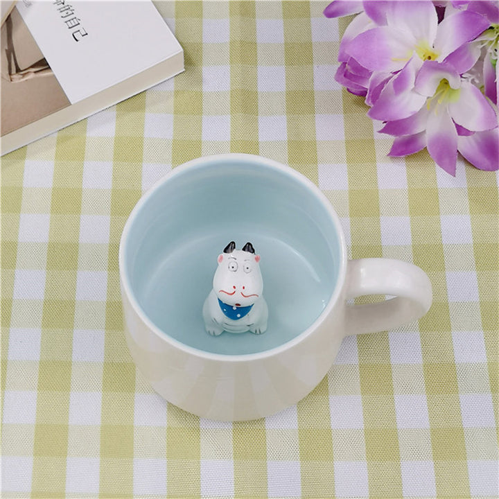 Cute Animal Ceramic Mugs Pastel Kitten