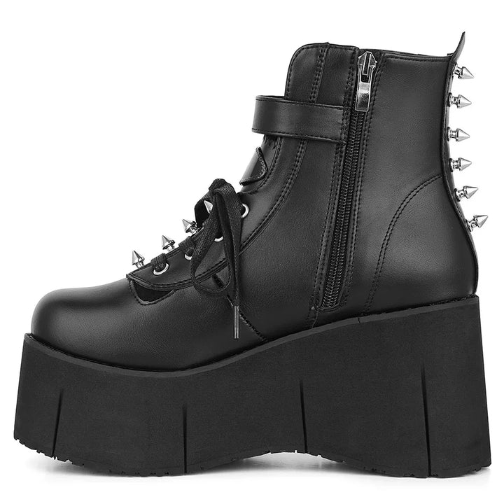 Gothic Chunky Platform Boots Pastel Kitten