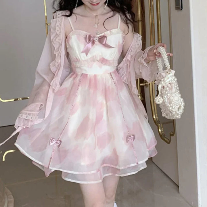 Sweet Fairy Floral Outfit Set - Dress & Blouse Pastel Kitten