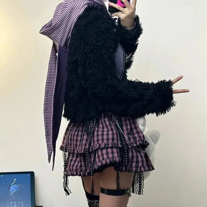 Pastel Gothic Emo Plaid Skirt Pastel Kitten