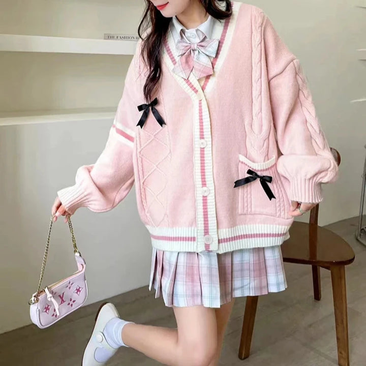 Sweet Korean Knit Cardigan Pastel Kitten