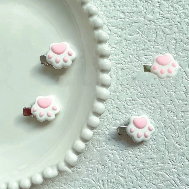 Cute Cat Paw Hair Clip Pastel Kitten