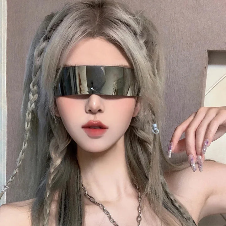 Cyberpunk Rimless Sunglasses Pastel Kitten