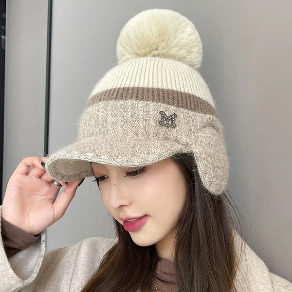 Korean Warm Winter Hat Pastel Kitten