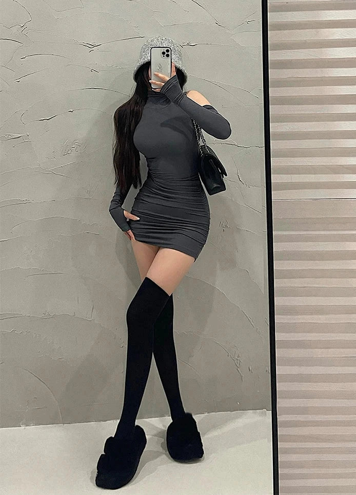 Tight Elegant Mini Dress Pastel Kitten