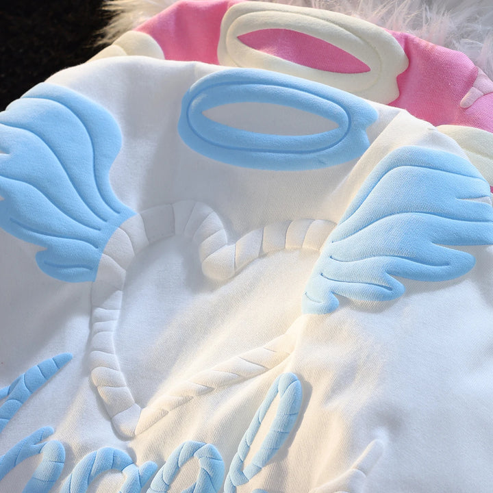 Angel Heart Print Y2K T-shirt Pastel Kitten