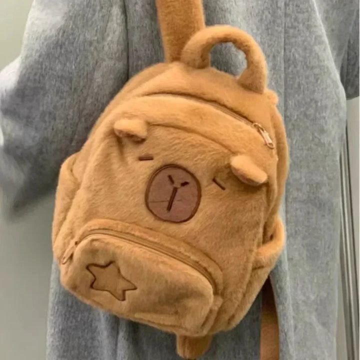 Cute Plush Capybara Bag Pastel Kitten