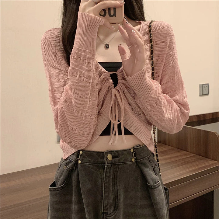 Korean Cute Slim Cardigan Pastel Kitten