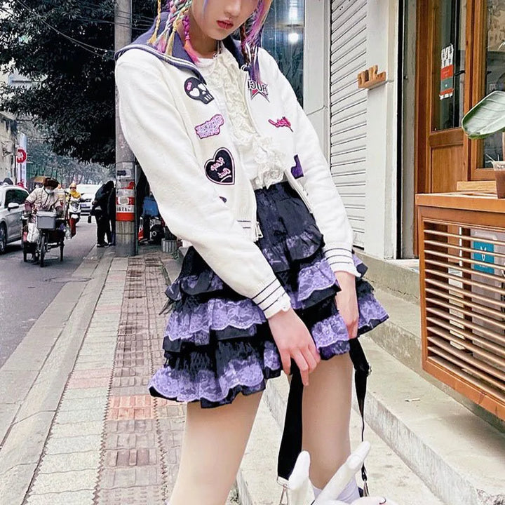 Japanese Emo Mini Skirt Pastel Kitten