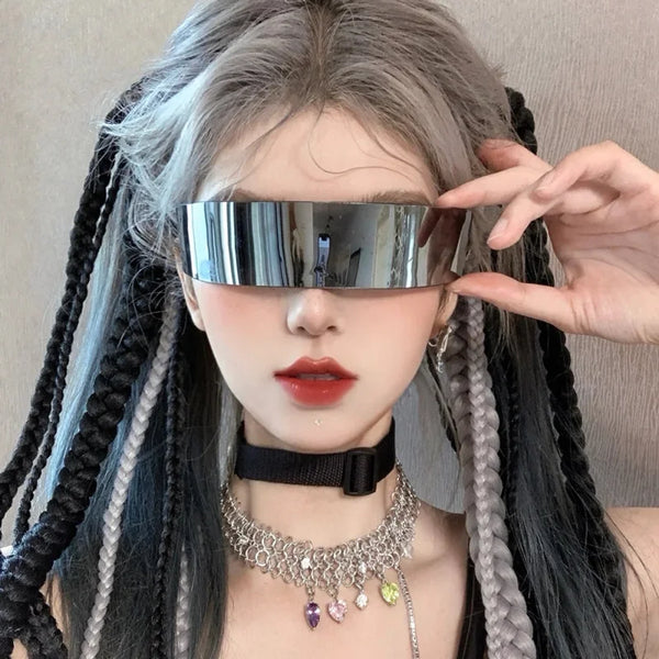 Cyberpunk Rimless Sunglasses Pastel Kitten