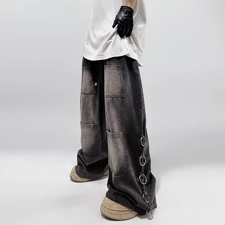 Y2K Oversized Hip Hop Jeans Pastel Kitten