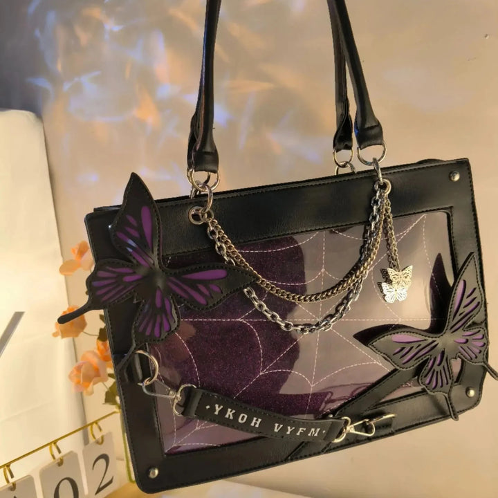 Gothic Elegant Butterfly Bag Pastel Kitten