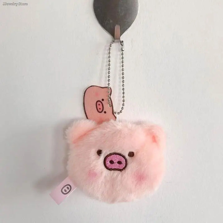 Kawaii Plush Pig Keychain Pastel Kitten