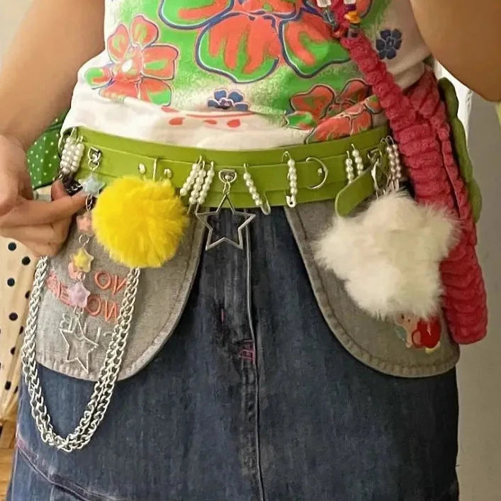 Kawaii Y2K Belt Pastel Kitten