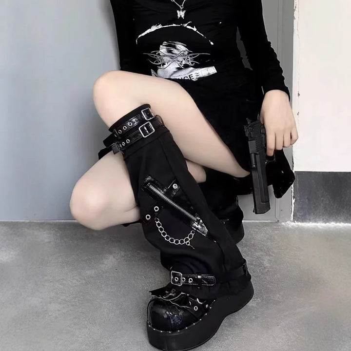 Harajuku Gothic Leg Warmers Pastel Kitten