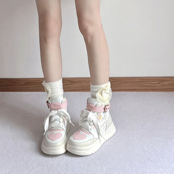 Macaron Japanese Sneakers - Pastel Kitten