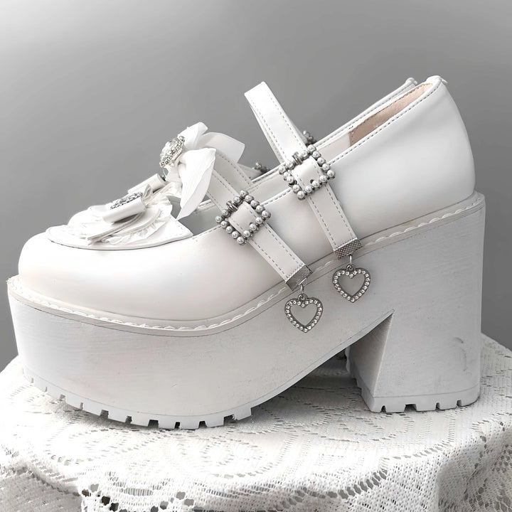 Cute Japanese Mini-Style Platform Loafers Pastel Kitten