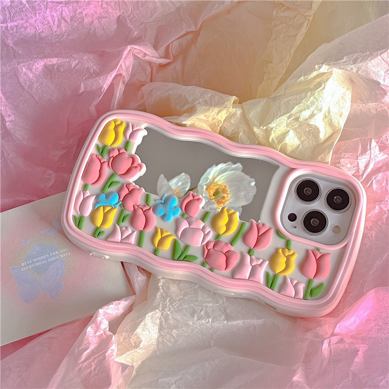 Cute Floral Iphone Case - Pastel Kitten