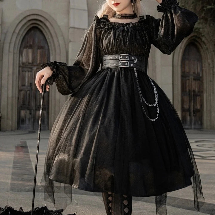 Gothic Lolita Long Sleeve Dress Pastel Kitten