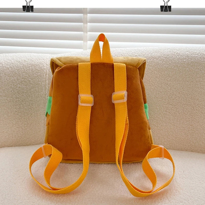 Cute Plush Burger Style Backpack Pastel Kitten