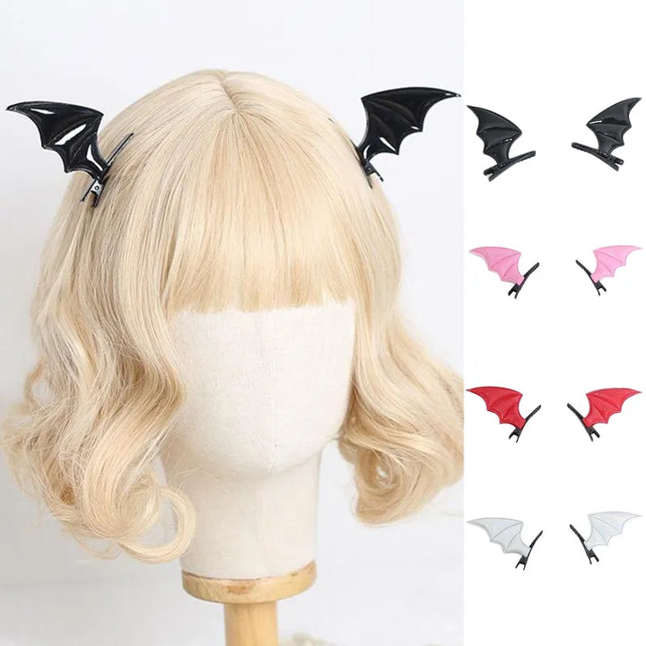Halloween Bat Wings Hairpins Pastel Kitten
