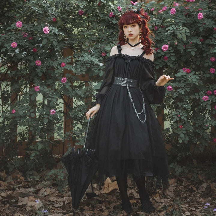 Gothic Lolita Long Sleeve Dress Pastel Kitten