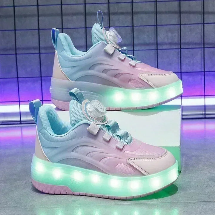 Kawaii Gradient LED Roller Sneakers Pastel Kitten