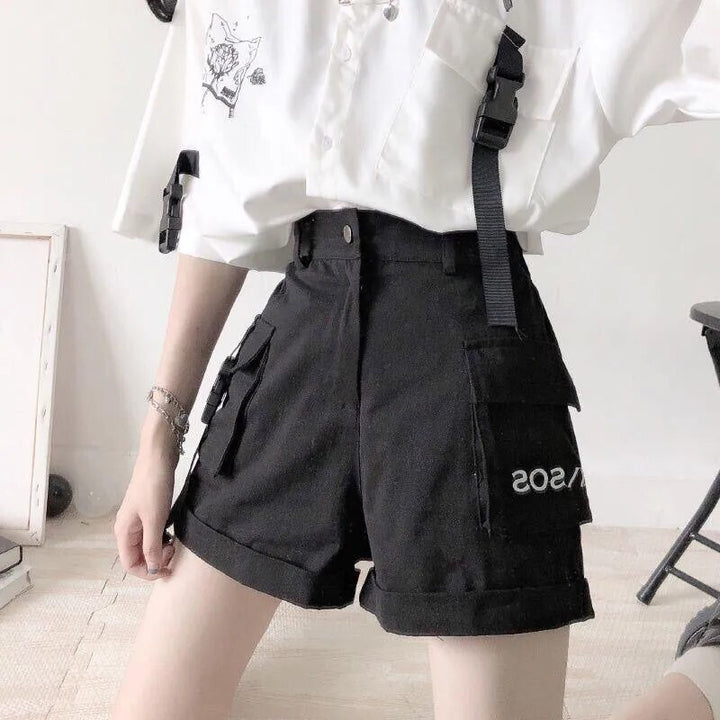 Korean Fashion Outfit Set - Top & Shorts Pastel Kitten