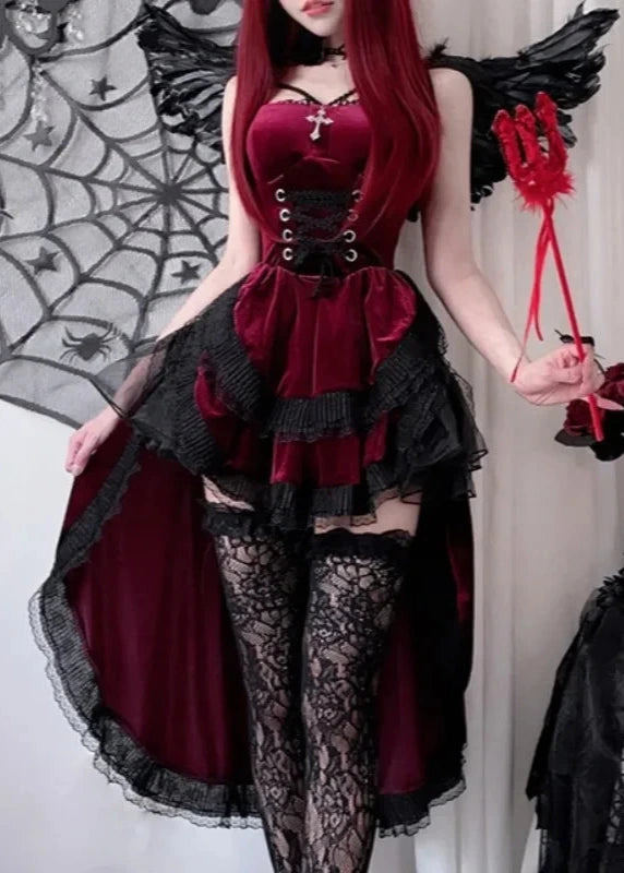 Gothic Halloween Outfit Set - Dress & Accessories Pastel Kitten