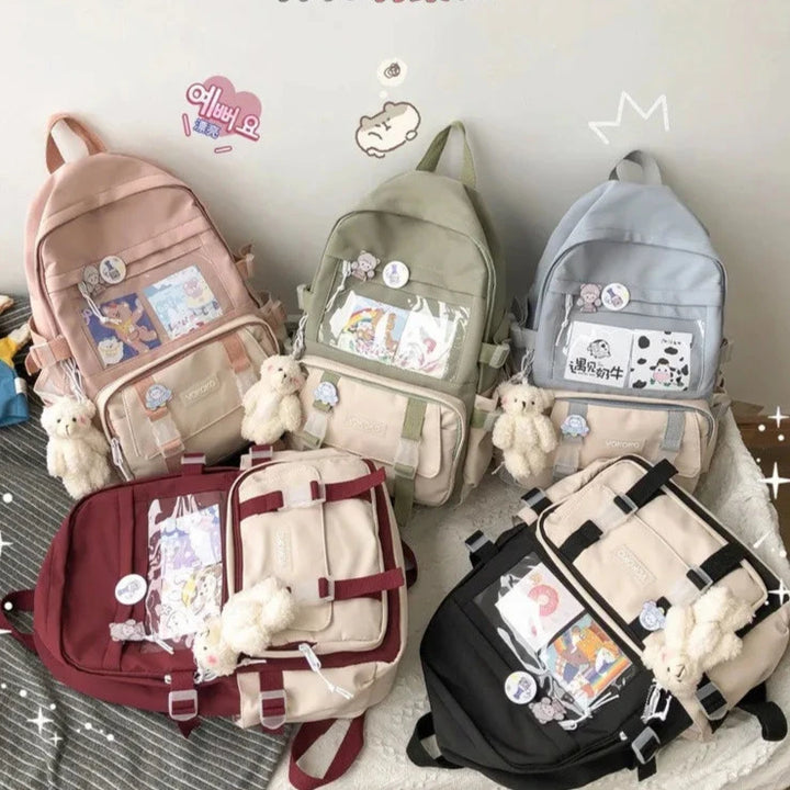 Kawaii Waterproof Laptop Backpack Pastel Kitten