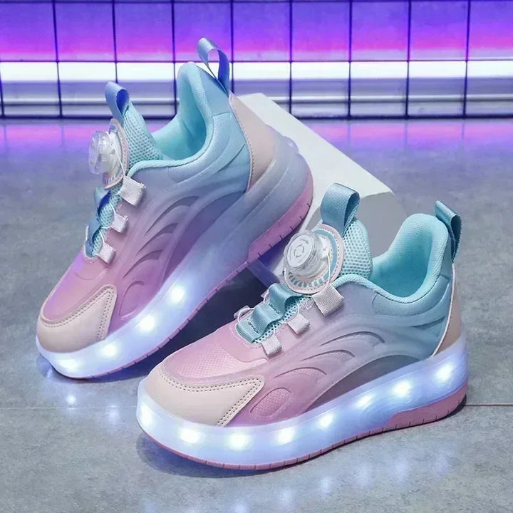 Kawaii Gradient LED Roller Sneakers Pastel Kitten