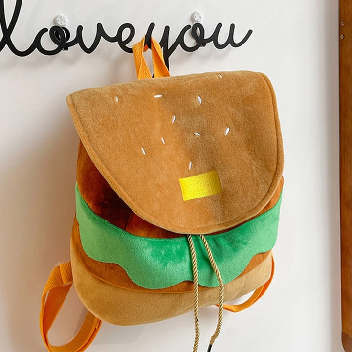 Cute Plush Burger Style Backpack Pastel Kitten