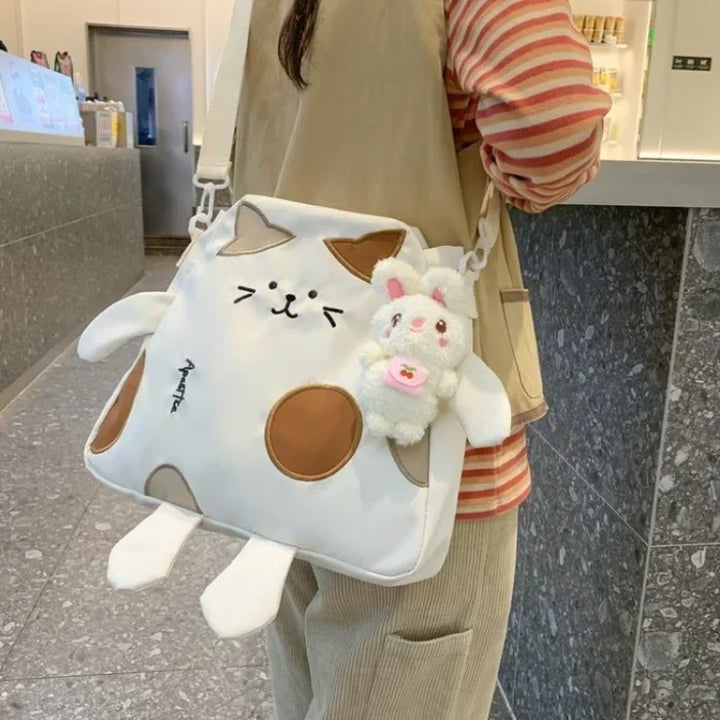 Cute Cartoon Cat Shoulder Bag Pastel Kitten