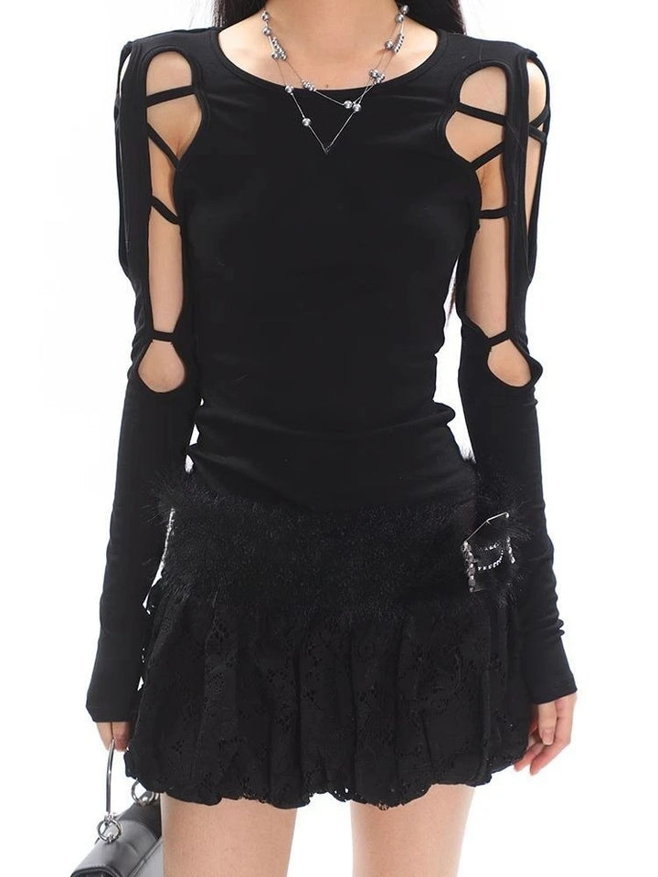 Y2K Slim Longsleeve Top Pastel Kitten