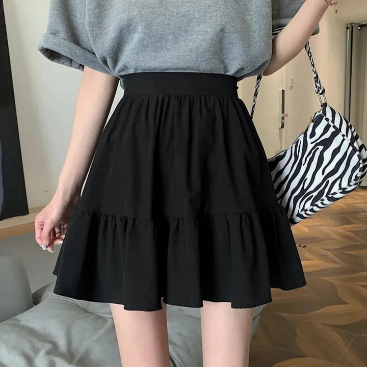 Korean Preppy Mini Skirt Pastel Kitten