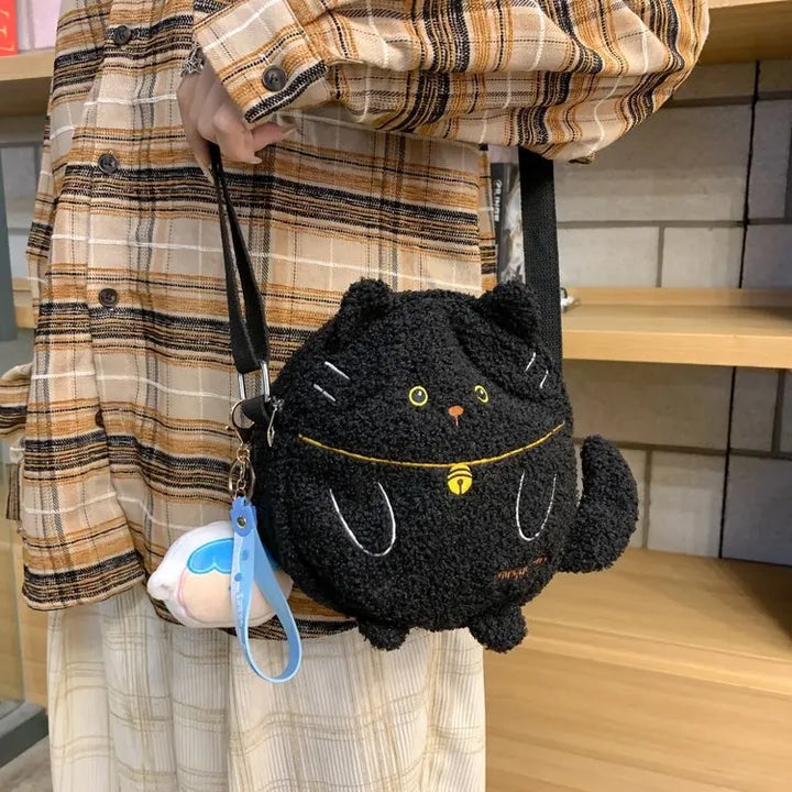 Kawaii Plush Cat Shoulder Bag Pastel Kitten