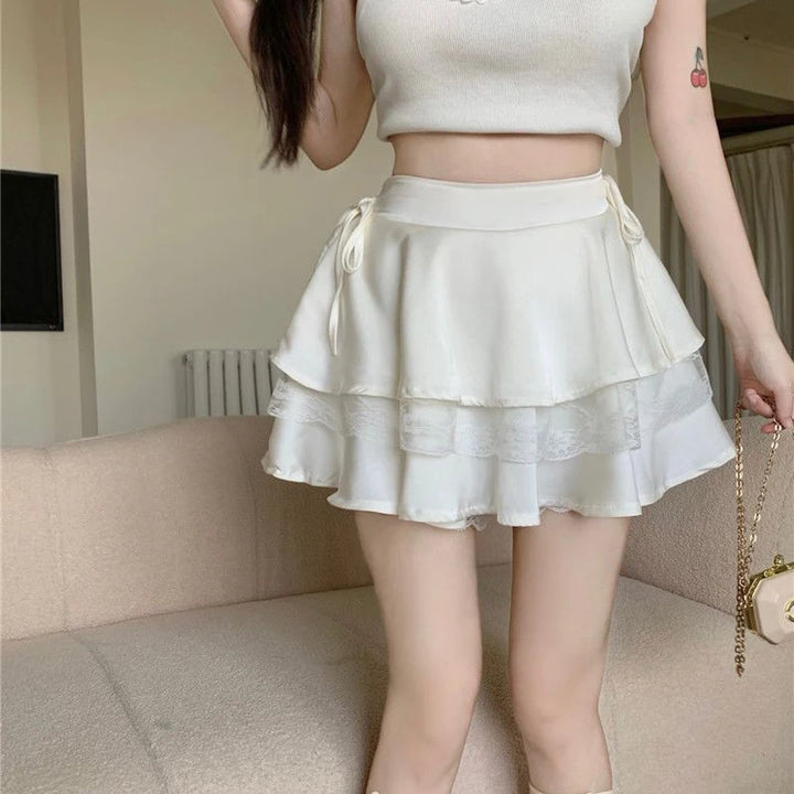 Y2K High Waist Mini Skirt Pastel Kitten