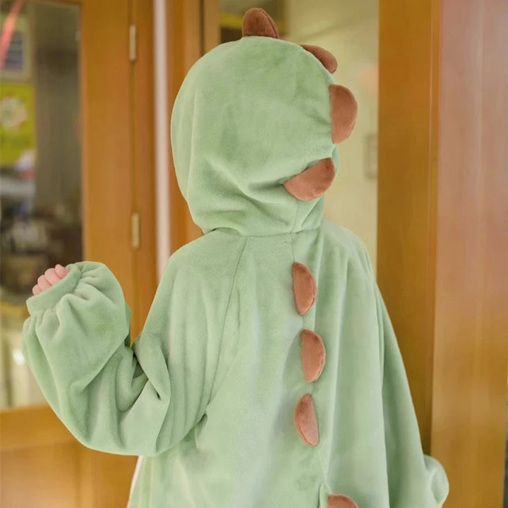 Cute Hooded Dinosaur Sweater Pastel Kitten