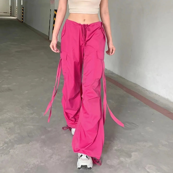 Oversized Cargo Sports Pants Pastel Kitten