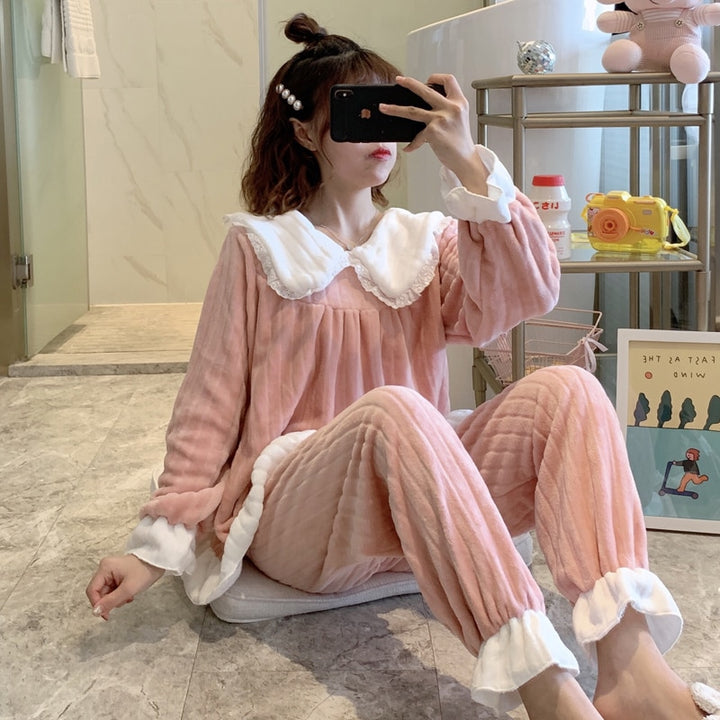 Cute Bunny Warm Pajamas Pastel Kitten