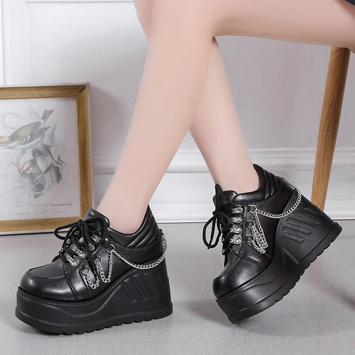 Punk Gothic Shoes with Chain Pastel Kitten
