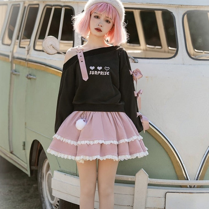 Pastel Goth Heart Sweater Pastel Kitten