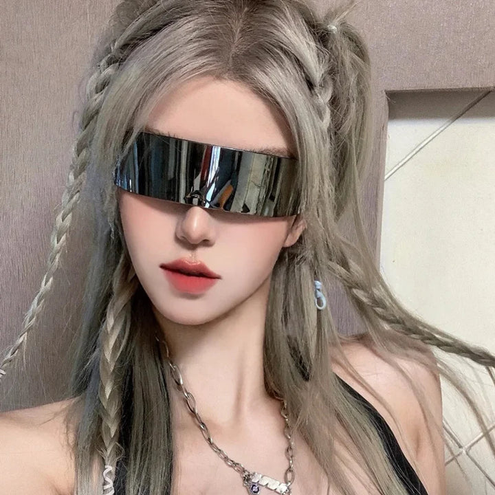 Cyberpunk Rimless Sunglasses Pastel Kitten