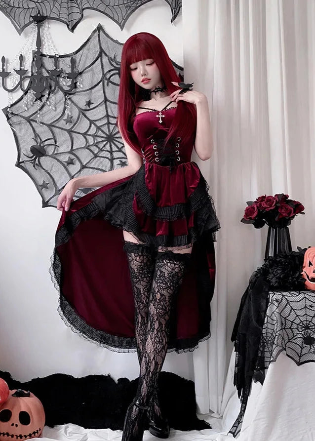 Gothic Halloween Outfit Set - Dress & Accessories Pastel Kitten